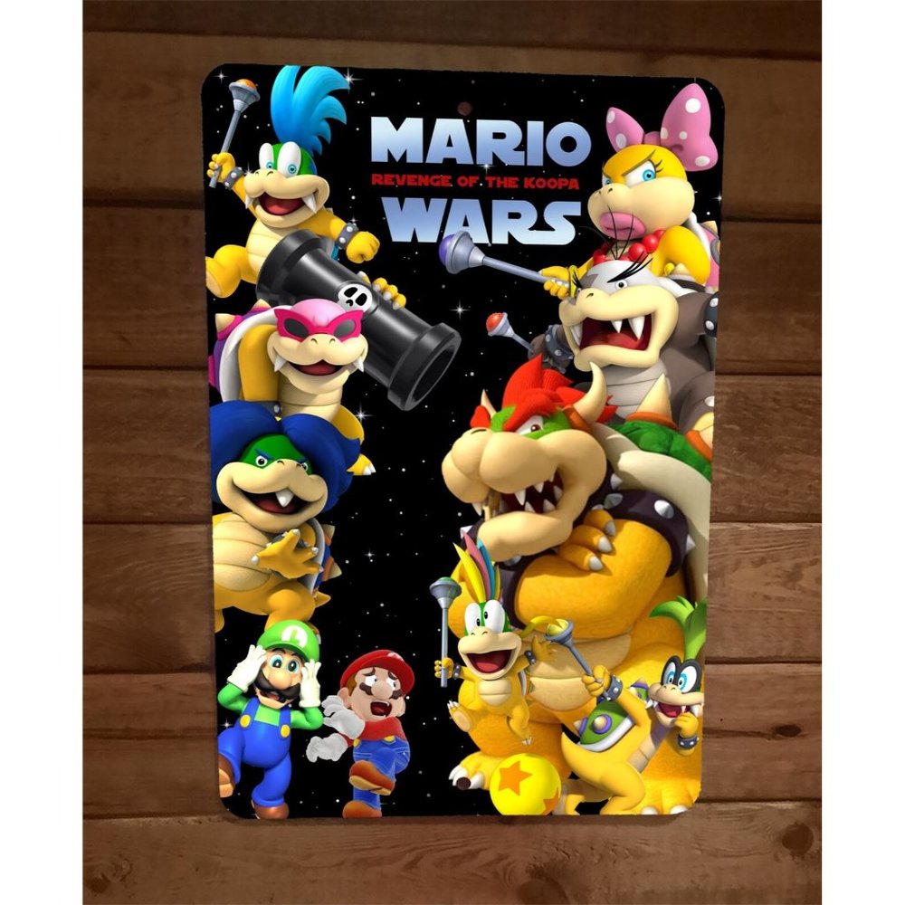 Mario Star Wars Episode III Revenge of the Koopa 8x12 Metal Arcade Wall Sign
